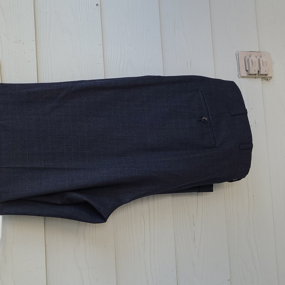 OXXFORD Onwentsia Grey‎ Blue Plaid Wool Sz 42 R L Mens Suit VTG - Picture 2 of 8